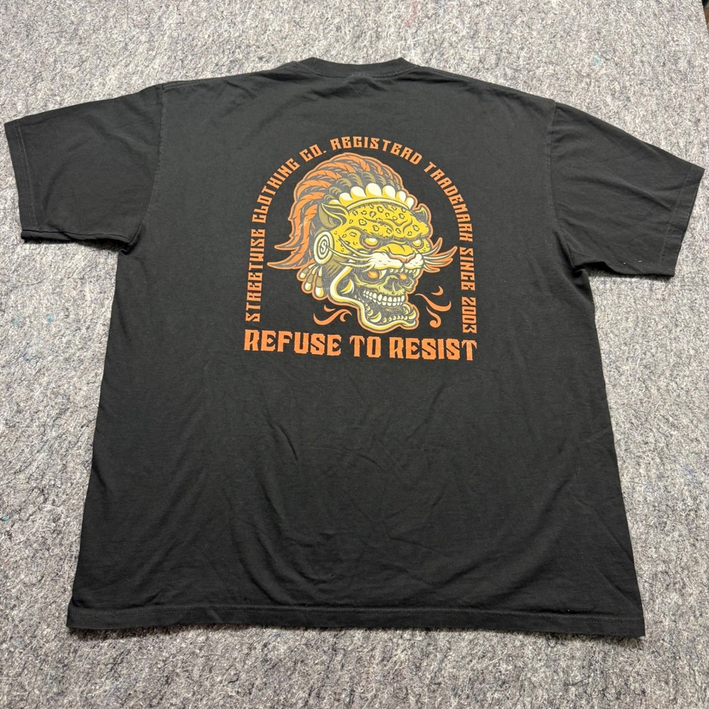 Streetwise Clothing Co Mens Black Refuse to Resist Jaguar Graphic T-Shirt 3X